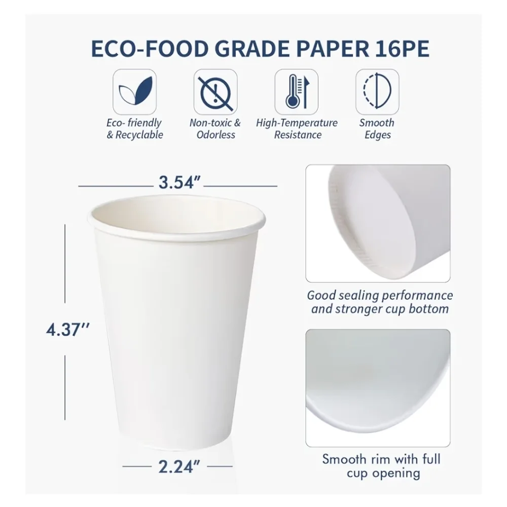 NWT Turbo Bee 12 oz Disposable Paper Cups,270 Pack Paper